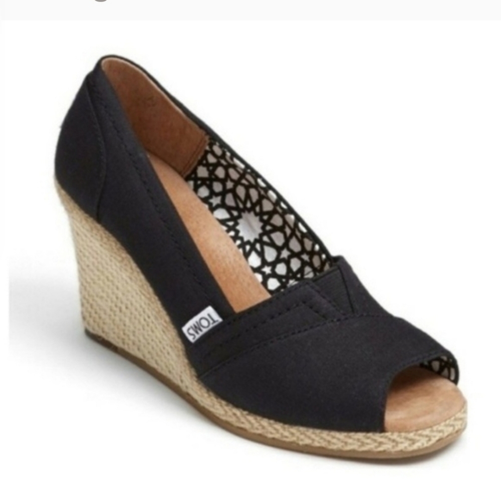Toms calypso shoes canvas peep toe